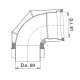 CURVA a 87° doppia parete in PPs/Rame